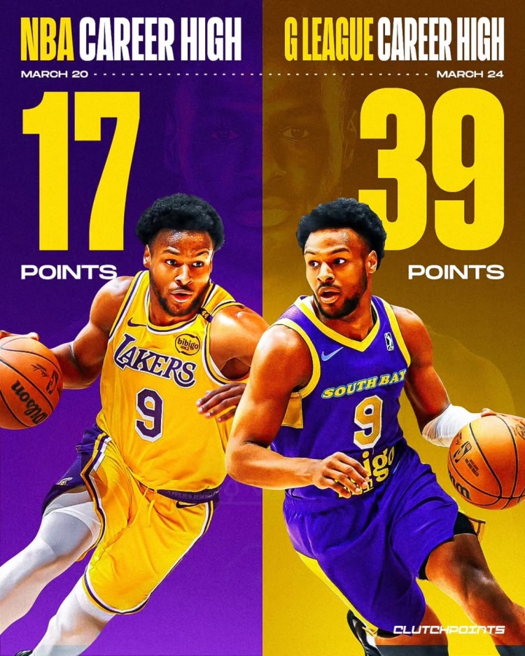 在進(jìn)步！布朗尼一周內(nèi)先后創(chuàng)下個(gè)人NBA和G聯(lián)盟單場(chǎng)得分新紀(jì)錄